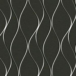 MODERN WAVY DARK GREY/SILVER METALLIC WALLPAPER